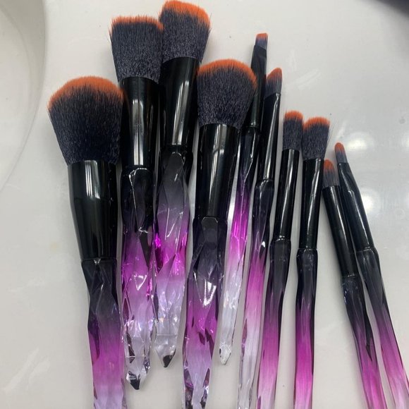 10 Make-up Brushes Kit for Powder Liquid Cream Cosmetics Blending Blush - Picture 7 of 9